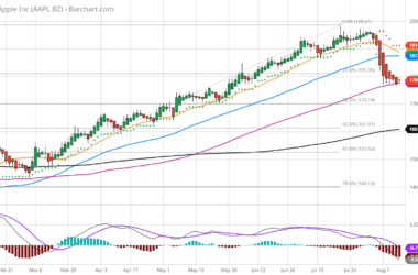 AAPL Heikin Ashi stock chart on August 14 2023