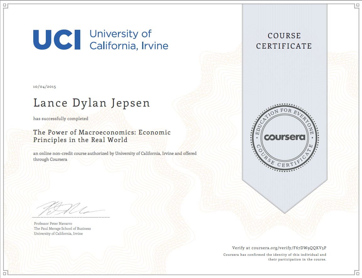 Macroeconomics Certificate